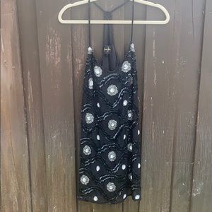 Yumi Kim Black(S) white silver sequin strap dress